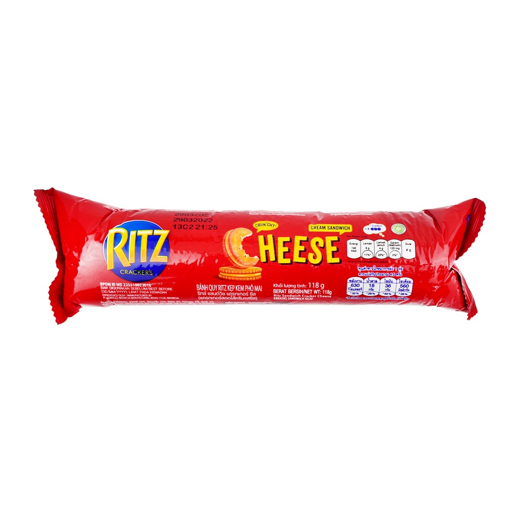 

BISKUIT KEJU KRAKER RITZ SANDWICH CHEESE CRACKER 118 GR