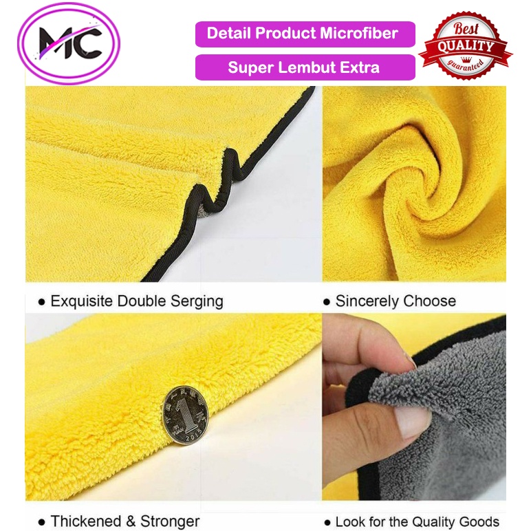 Lap Microfiber Perawatan Mobil Motor Kain Anti Minyak Best Eksport Quality Daya Serap Tinggi