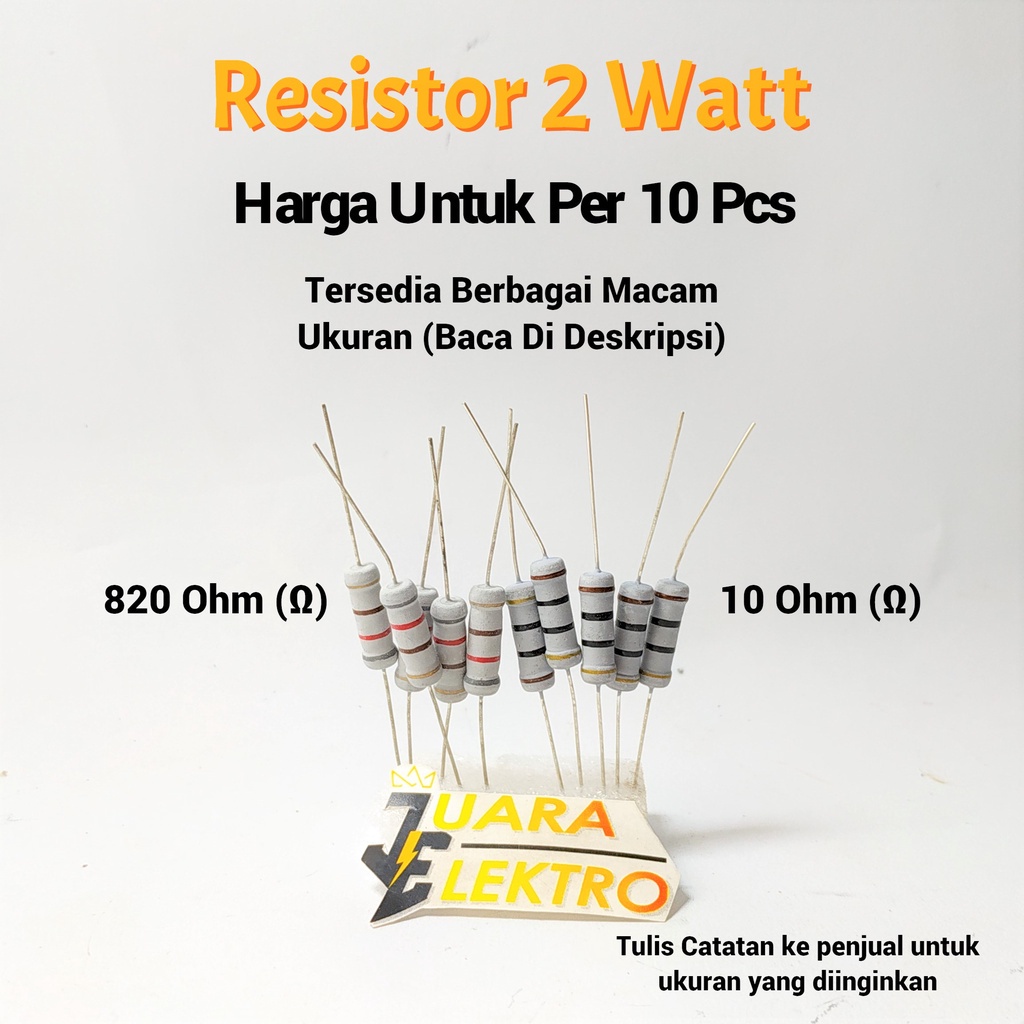 (10 PCS) RESISTOR 2 WATT | Ukuran Ohm 27K - 1M (VARIASI B)