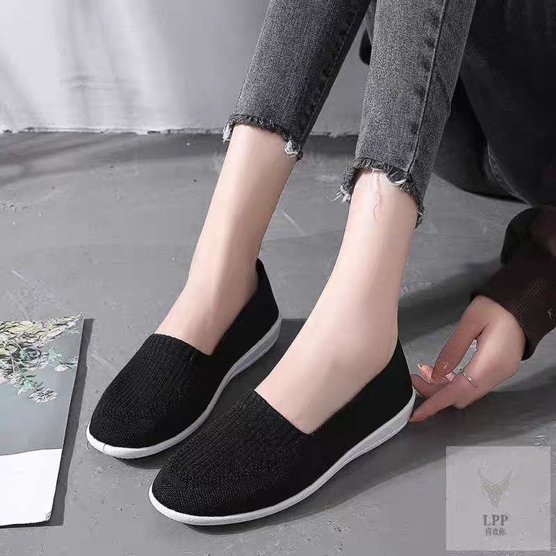 TOPGROSIR &quot;FREE BOX&quot; LV0175 Sepatu Slip On Wanita Import Rajut Sepatu Wanita Tanpa Tali Sepatu Wanita Sport Shoes Sepatu Slip On Wanita Ultra Ringan