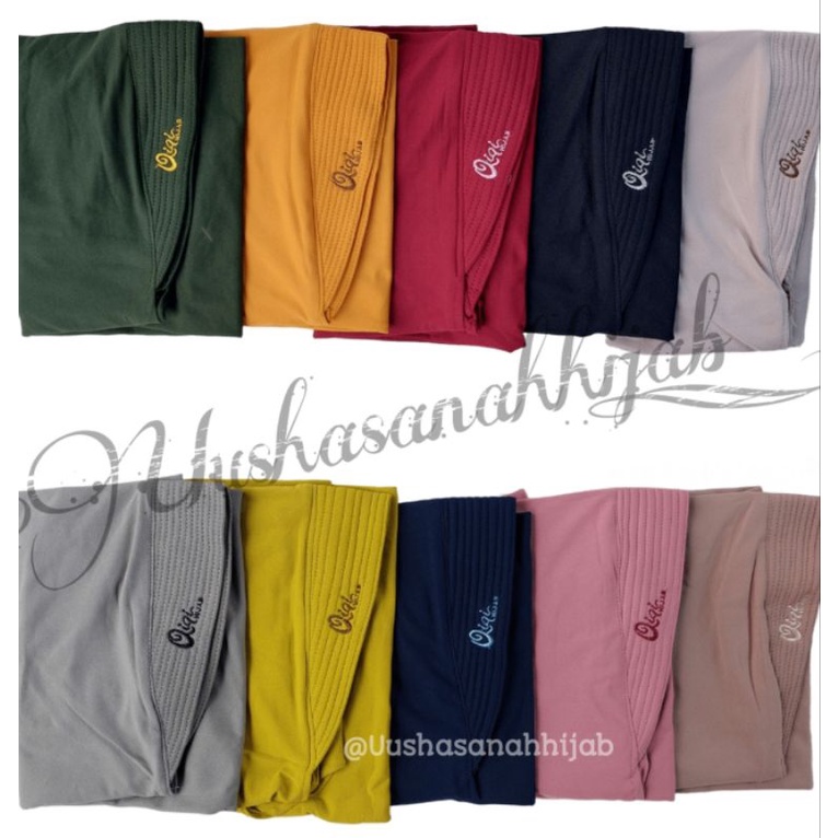 (Qiqi Hijab) ELINA •jilbab instan jersey airis premium•hijab instan list pita