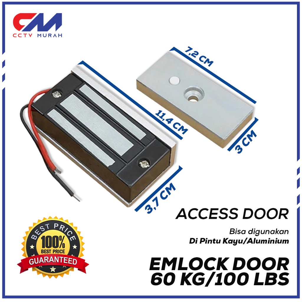 Emlock Mini Magnetic Lock Door 60kg Em Lock Magnetic 100LBS Lock