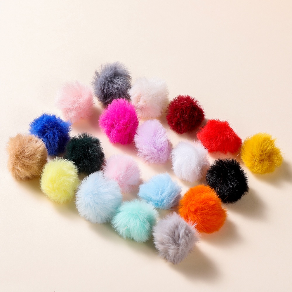 St, kunkka 3pcs 8cm 5CM Rex Rabbit Fur Ball pompom Bola Bulu Hiasan