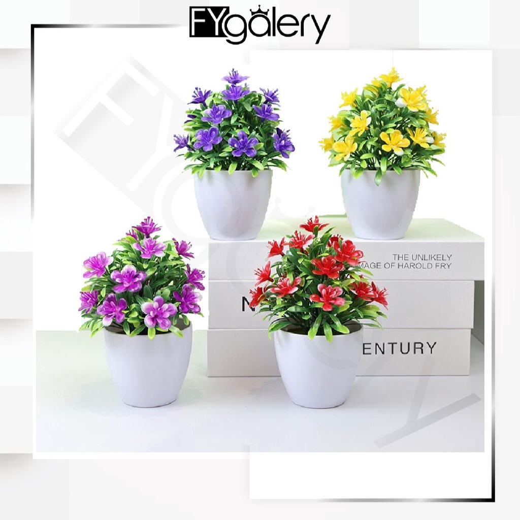 FYGALERY PT59 Pot Tanaman Hias Bunga Melati Plastik Ornamen Pot Bongsai Artificial Flower Decoration