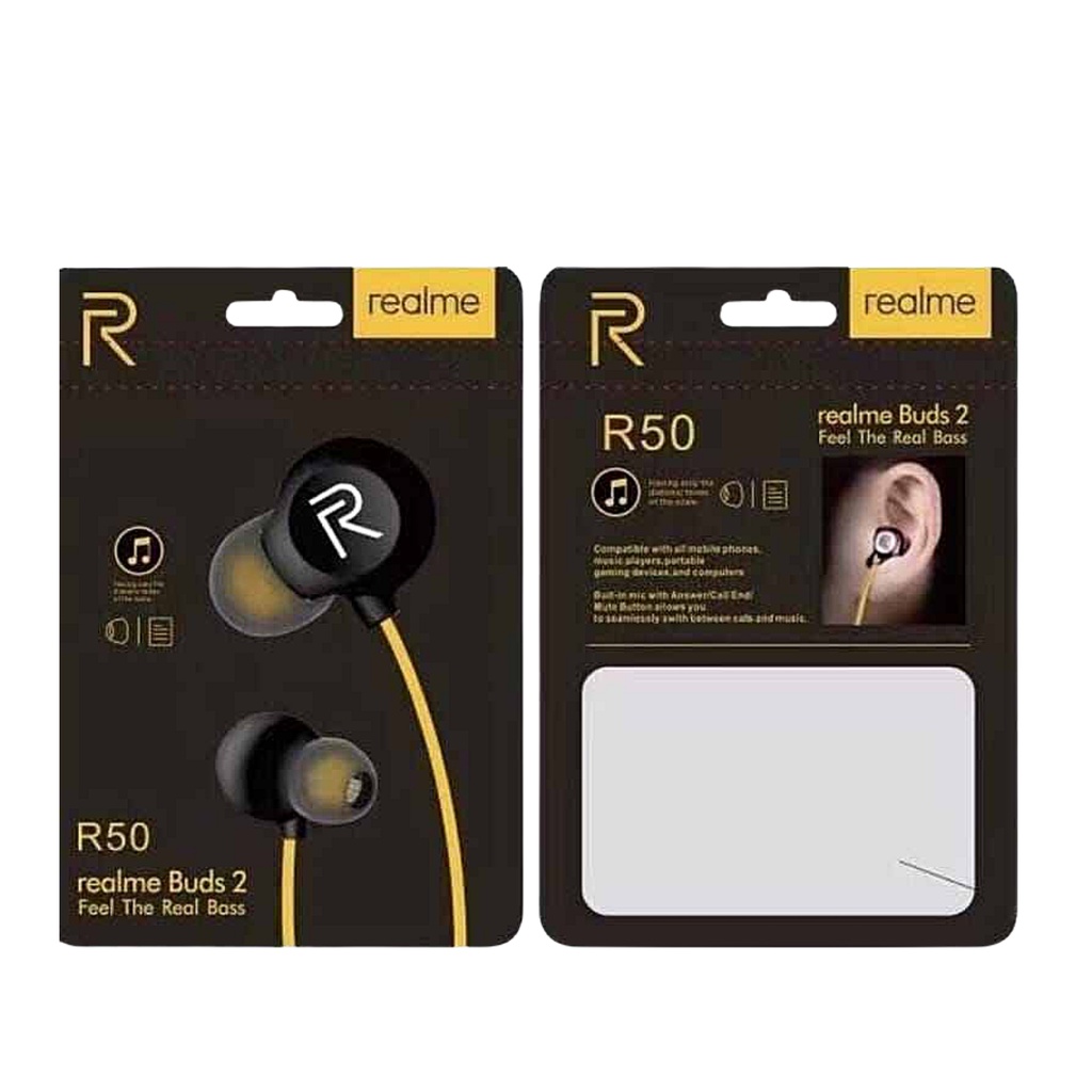 Headset / Handsfree REALME R50 C20 C2 C3 C9 C15 C12 Super Bass Kabel Kuning