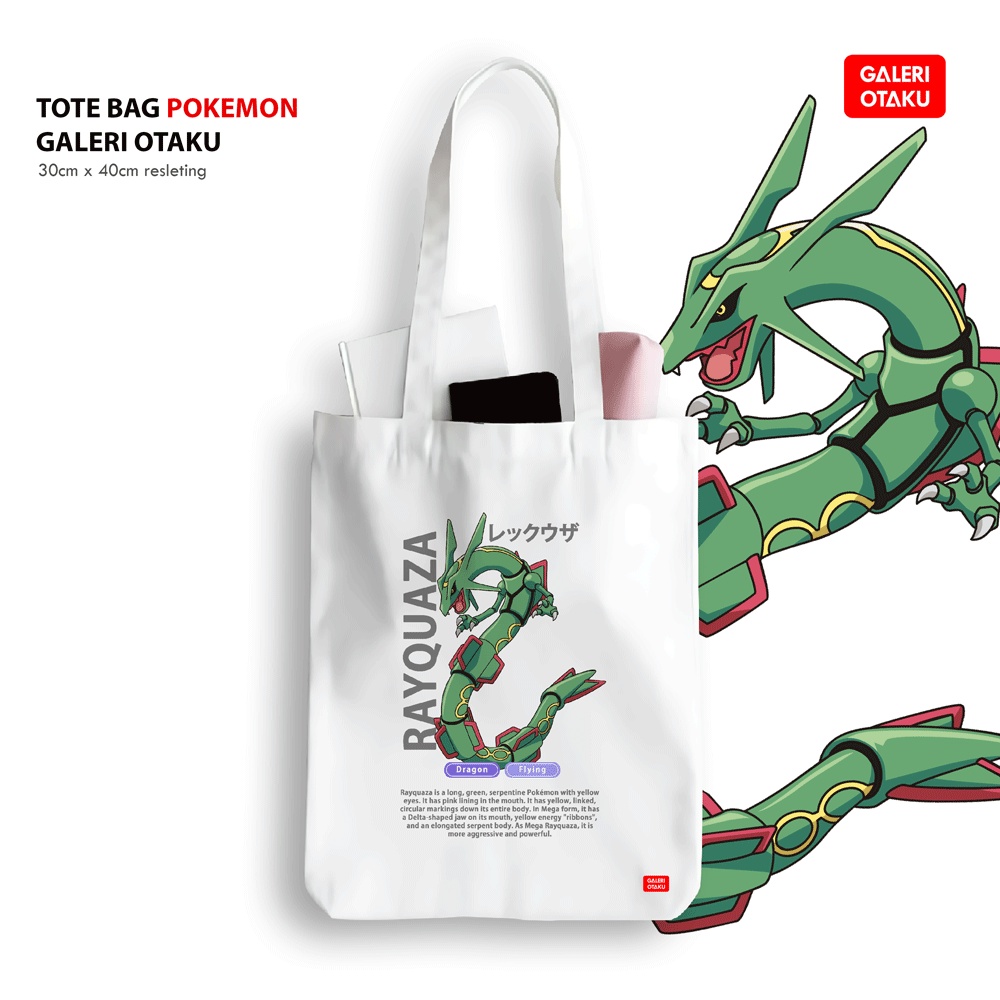 TOTEBAG KANVAS POKEMON LEGENDARY / RAYQUAZA / HO OH / DEOXYS / Tote Bag Canvas Anime Resleting Premium