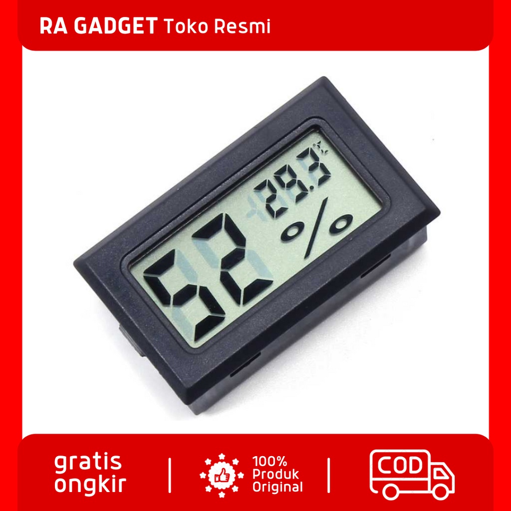 Digital Thermometer Hygrometer Humidity Built-In Probe / Termometer Digital Kabel Mesin Tetas Peneta