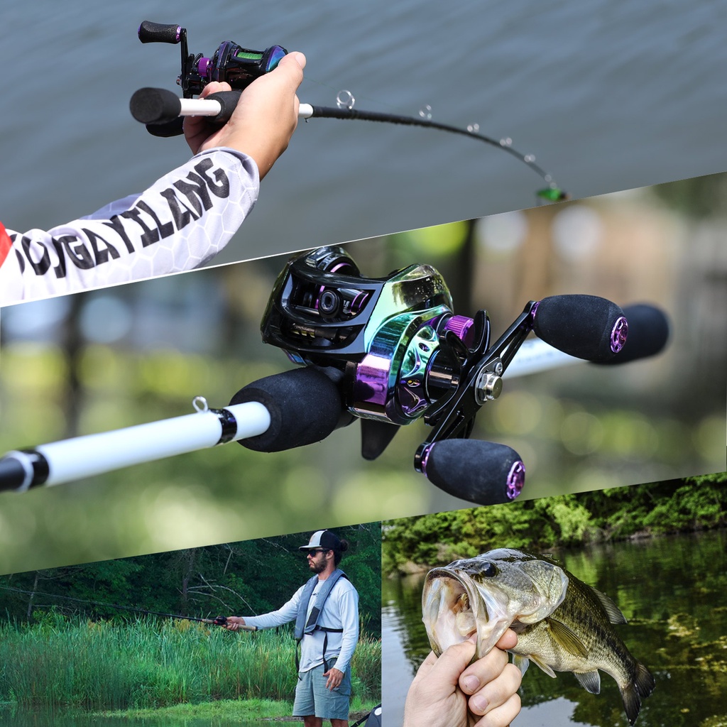 Souggayilang Joran Pancing Set  2 Sections Set Pancing Casting Fishing Rod Reel Set 1.65M Carbon Fiber Fishing Rod And 18 + 1BB 7.2: 1 Reel Pancing Casting with 150m PE Senar Pancing  Joran Pancing Set