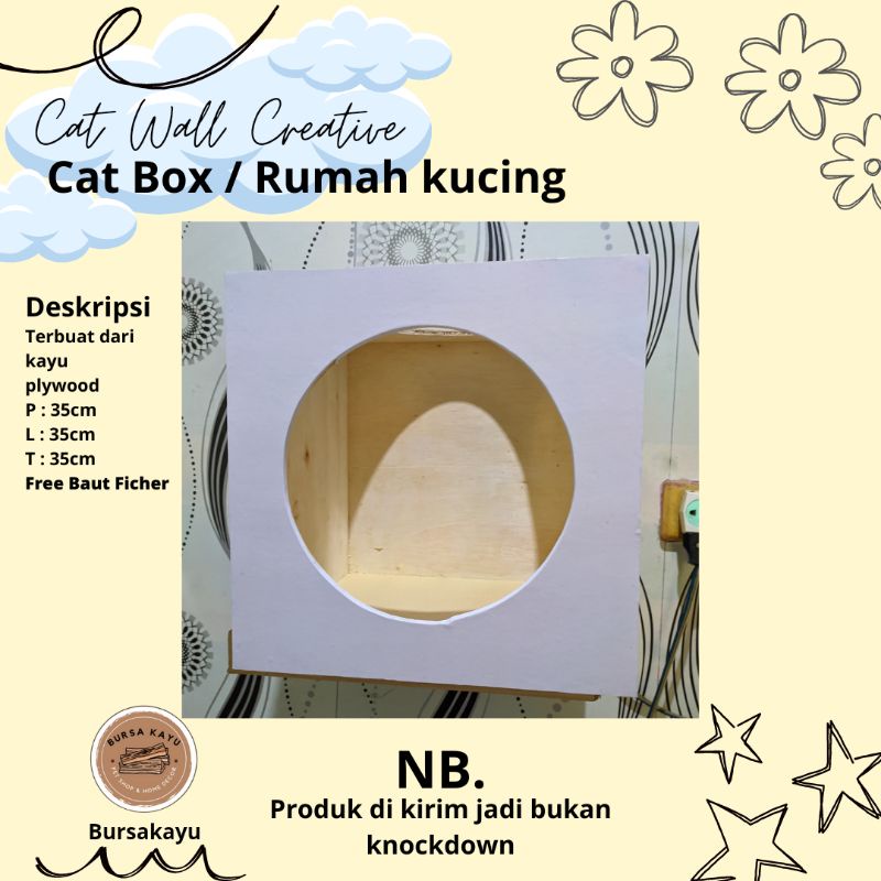 Cat Box Playground Rumah Kucing Box Kucing Kandang Kucing Kayu