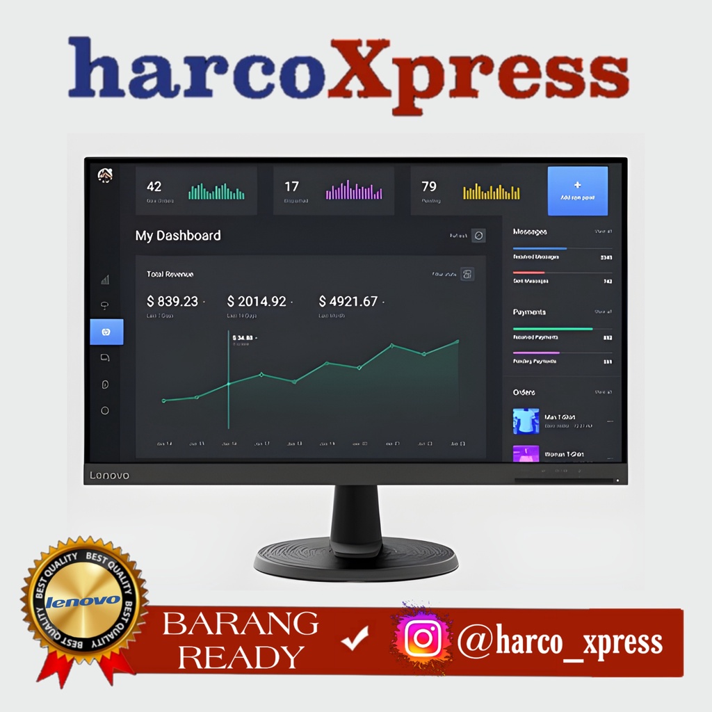 Monitor Lenovo D24-40 FHD 75hz Bezeless design hdmi vga VA Panel | d24 40