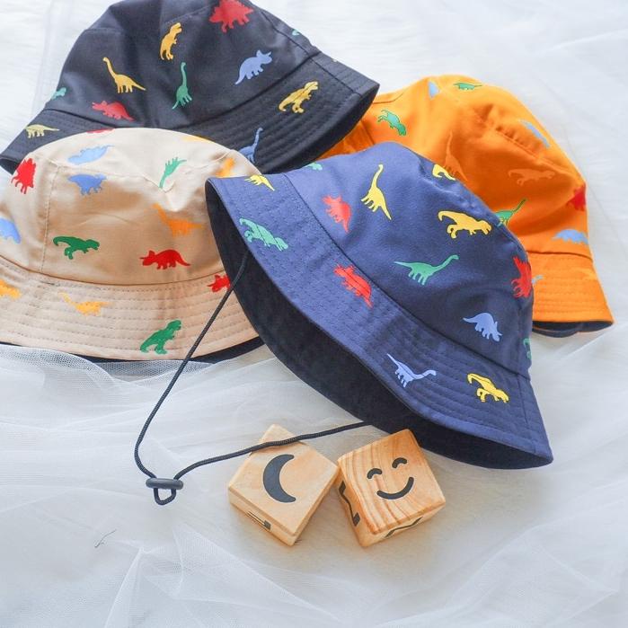 STAR BRANDS Bucket Hat Anak Polos Topi Anak Dino Kupluk Anak Topi Rimba Topi Piknik Anak Laki Laki C