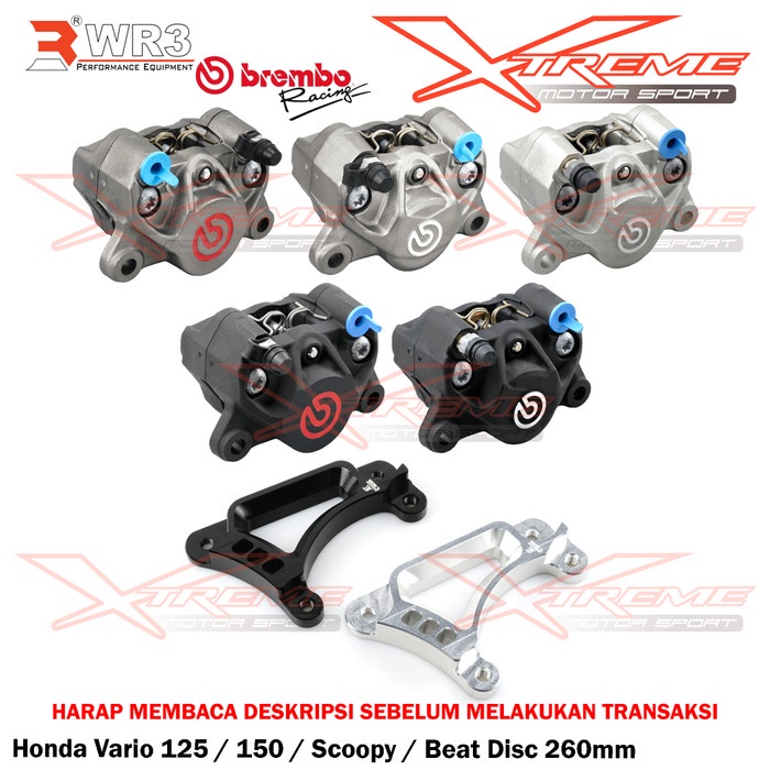 Ori Breket Kaliper Wr3 + Brembo 2P1P Scoopy Vario Beat Disc 260Mm Red Logo