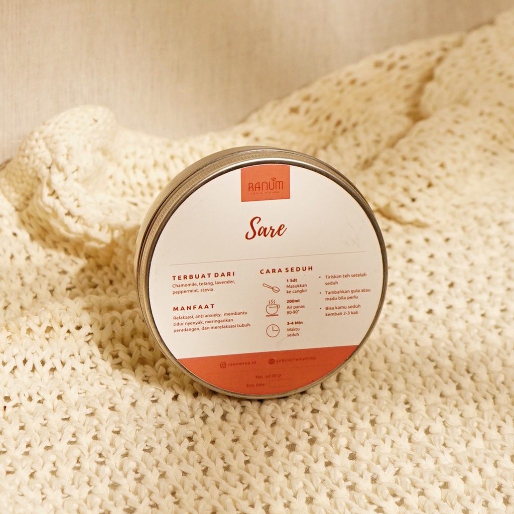 

Sare / Artisan Tea / Teh Bunga Tea Blend Teh Herbal Organik / BungaTelang Chamomile Stevia / 20gr - RANUM