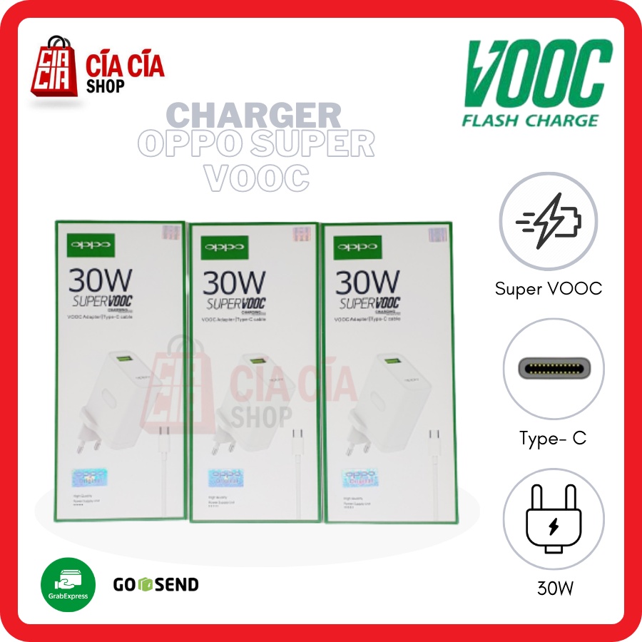 Charger Oppo Super Vooc 30W Type C Original Vooc 4.0 Oppo Reno 4 Pro Reno 3 Pro Youth