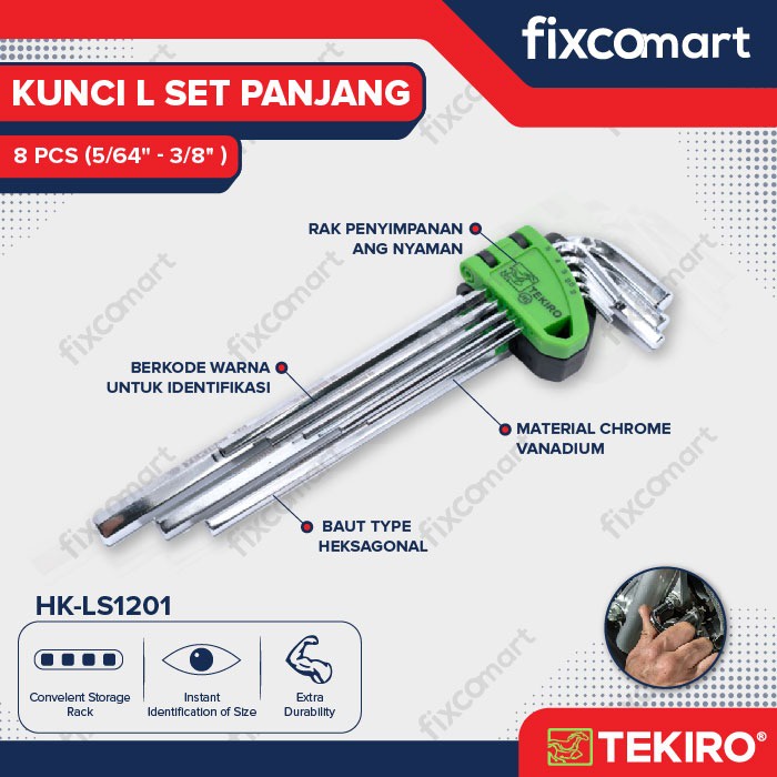 Tekiro Hex Key Sets / Kunci L Set Pendek / Panjang / Torx Bintang Stubby