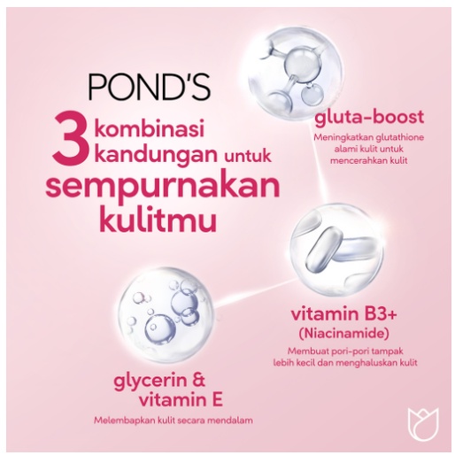 Ponds Bright Beauty Serum Day Cream 40GR  20G - with Hyaluronic Acid, Niacinamide, Gluta BoostC