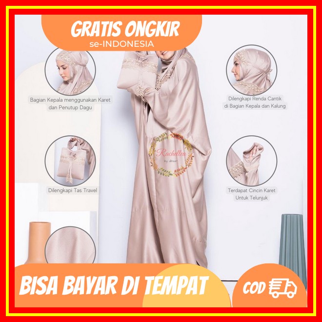 [Best Seller] Alf By Alif Mukena Terusan Mini Parasut Premium Korea Travel Mukena Traveling Mini Pou