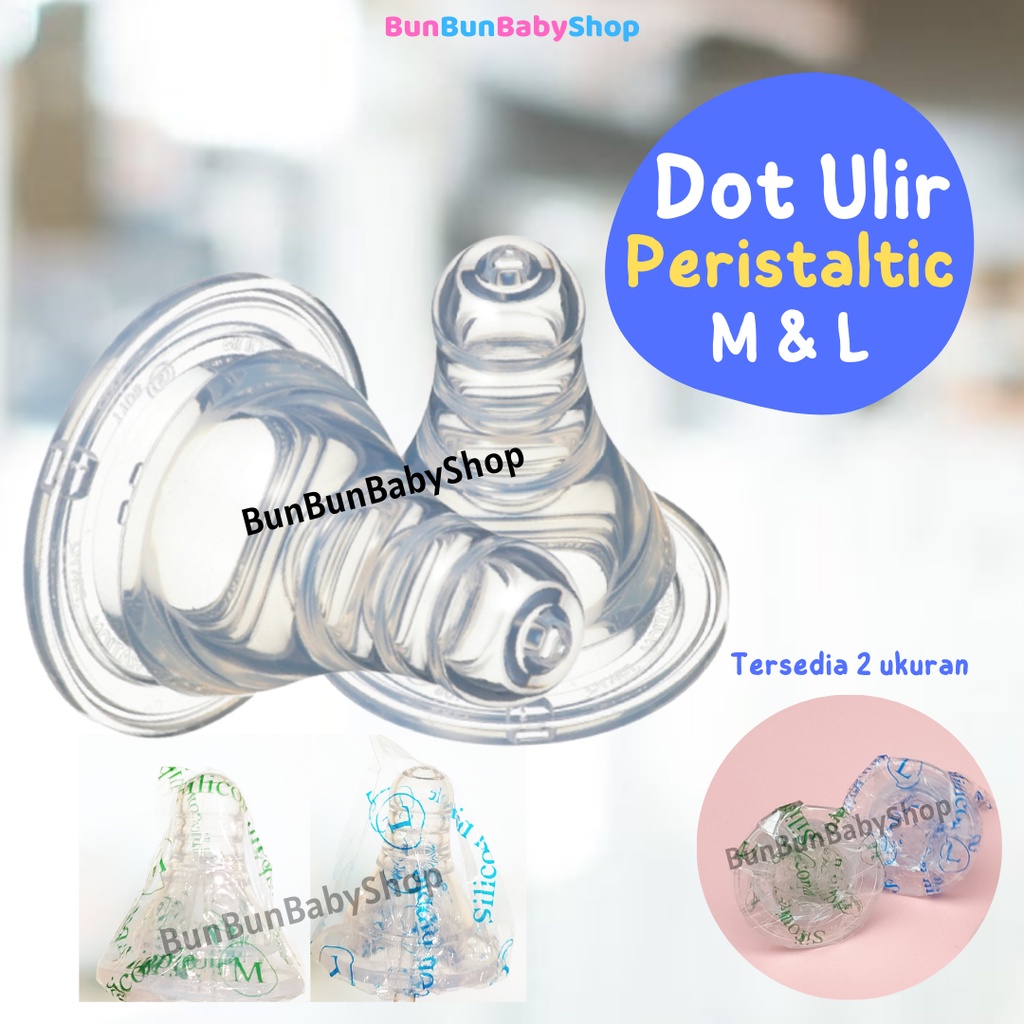 Dot Ulir Bulat Bayi Nipple Peristaltic Karet Polos Standart Neck Perlengkapan Botol Susu Aksesoris P