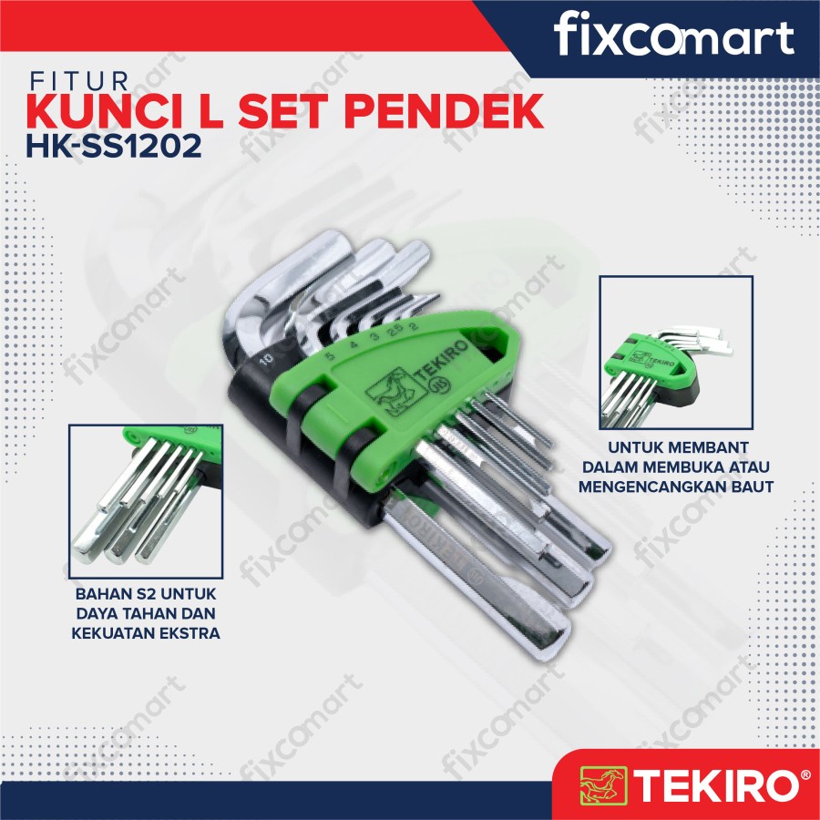 Tekiro Hex Key Sets / Kunci L Set Pendek / Panjang / Torx Bintang Stubby