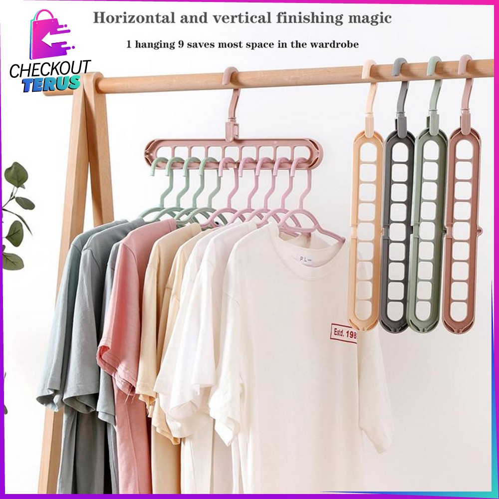 CT C125 Magic Hanger 9IN1 Gantungan Baju Organizer 9 Lubang Multifungsi Jemuran Laundry Hanger Jemuran Pakaian Serbaguna