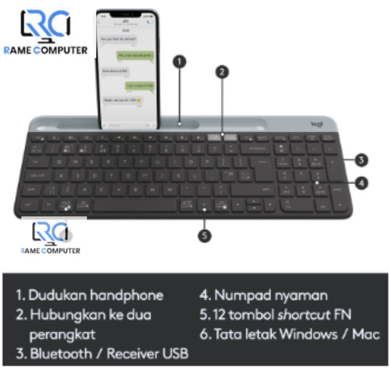 Logitech K580 bluetooh wireless keyboard dual connection