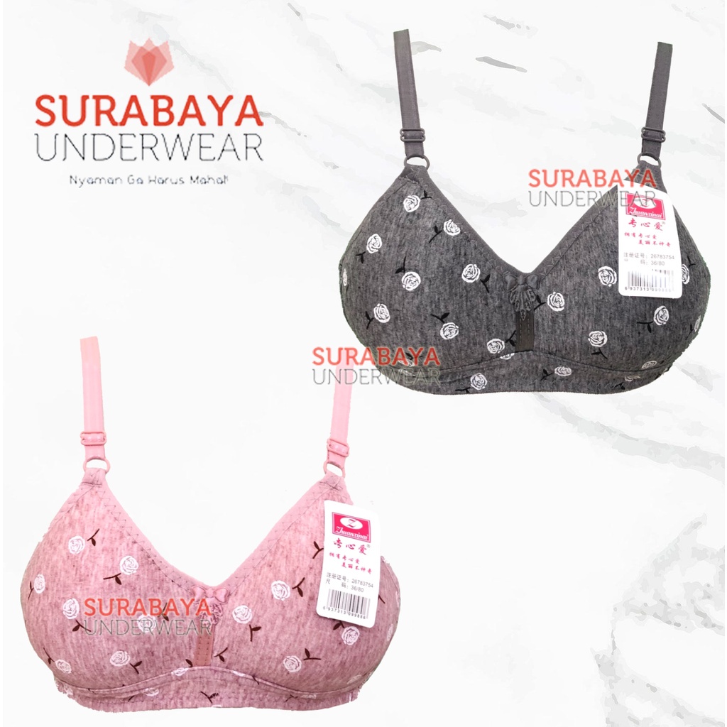 BRA / BH REMAJA MOTIF ROSE MAWAR TANPA KAWAT