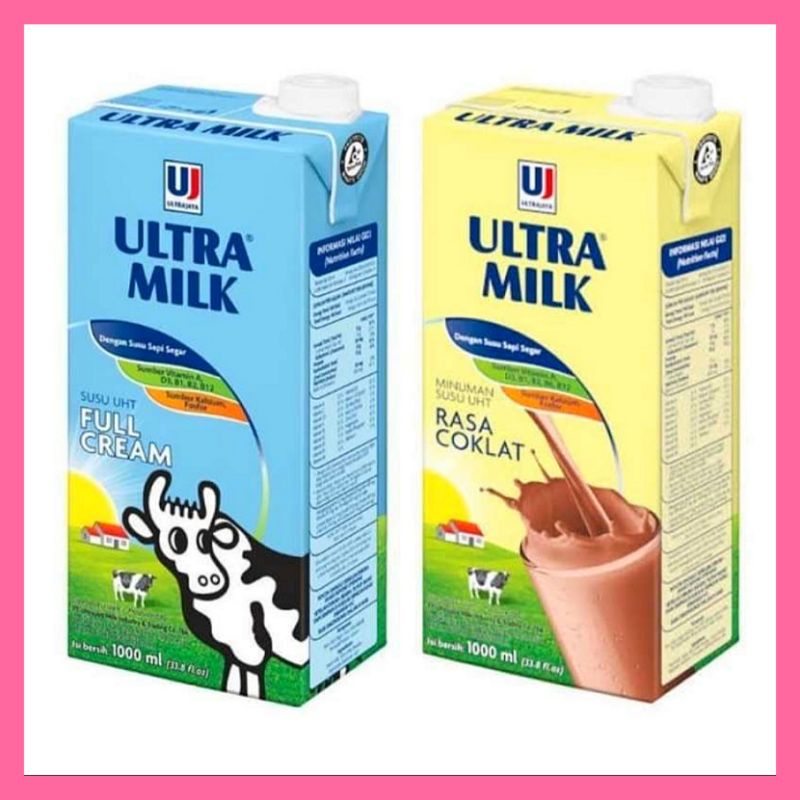 

susu ultra milk full cream vanila cokelat 1 liter