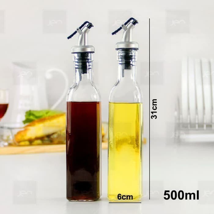 Botol Serbaguna Minyak Goreng Isi 2 botol serbaguna Cuka Kecap Saus Saos 500ml kaca dapur estetik