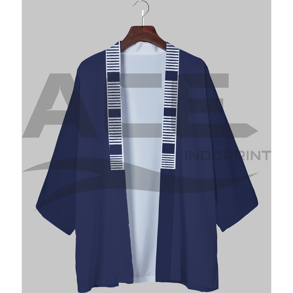 Outer Unisex Batik Ace Kimono -Premium - Navy PRIA DAN WANITA