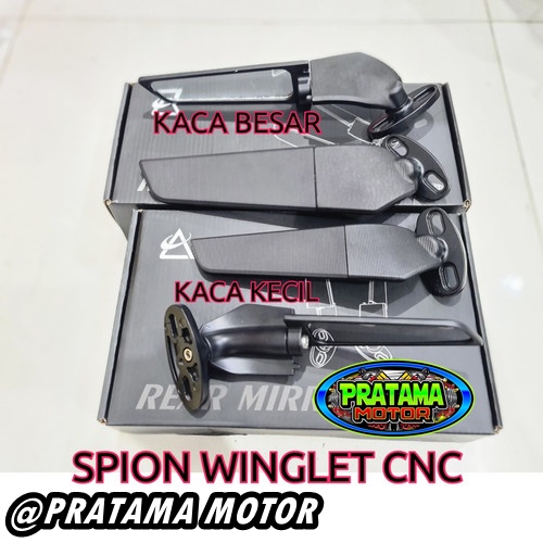 COD Spion Winglet Besar/Kecil Sein Model Fairing Full Cnc Rear Mirror Spion Motor Fairing Stealht Winglet Universal Ninja ZX250R ZX600RR H2R R6 Ninja 250 Fi Karbu R15 R25 Aprillia Ducati