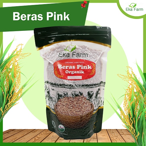 

Beras Pink Organik-Organic Pink Rice EKA FARM Kemasan Vakum 1 Kg