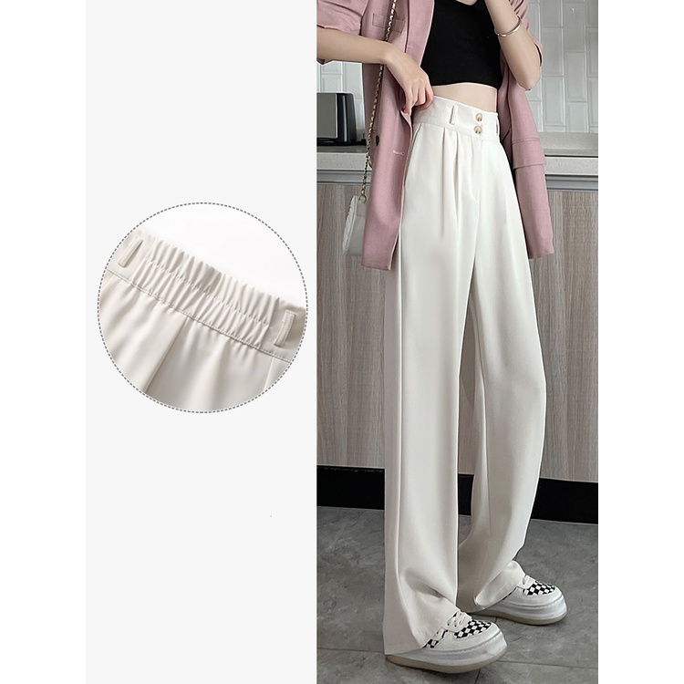 Krem Highwaist Kulot Loose Celana Panjang Wanita Korea Style Kekinian