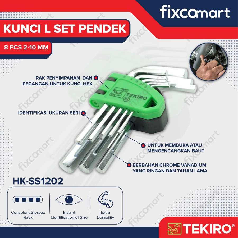 Tekiro Hex Key Sets / Kunci L Set Pendek / Panjang / Torx Bintang Stubby