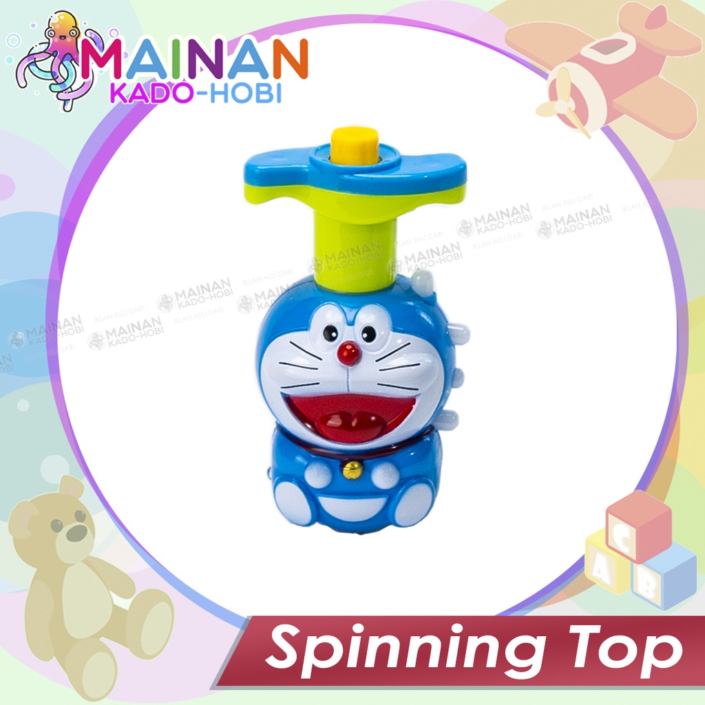 MAINAN ANAK EDUKASI SPINNING TOP PUTAR GANGSING LED DORAEMON