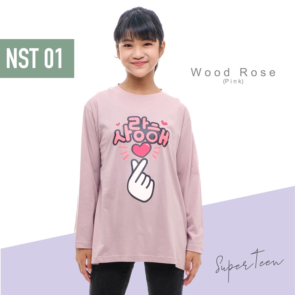 BAJU ANAK PEREMPUAN TANGGUNG REMAJA / KAOS ANAK PEREMPUAN TANGGUNG REMAJA / PAKAIAN ANAK CEWEK KAOS ANAK CEWEK LENGAN PANJANG KOREA SARANGHEYO BRAND SUPERTEEN 9 - 14 TAHUN