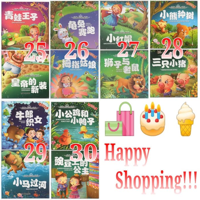 2pcs Buku cerita import gambar 2 bahasa inggris mandarin english chinese bergambar full color