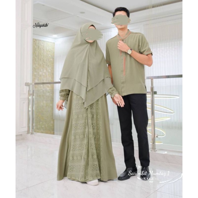 SET GAMIS DEWASA SARIMBIT MUMTAZ 1 BY MUMTAZ HIJAB TERBARU GAMIS SYAR'I ROSETWILL LACE BRUKAT CANTIK