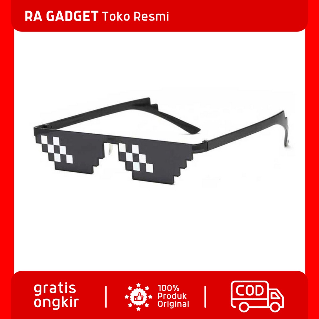 Kacamata Model Pixel Minecraft Mosaics Thug Life / Kacamata Pixel Piksel Minicraft 8 Bit Sunglasses 