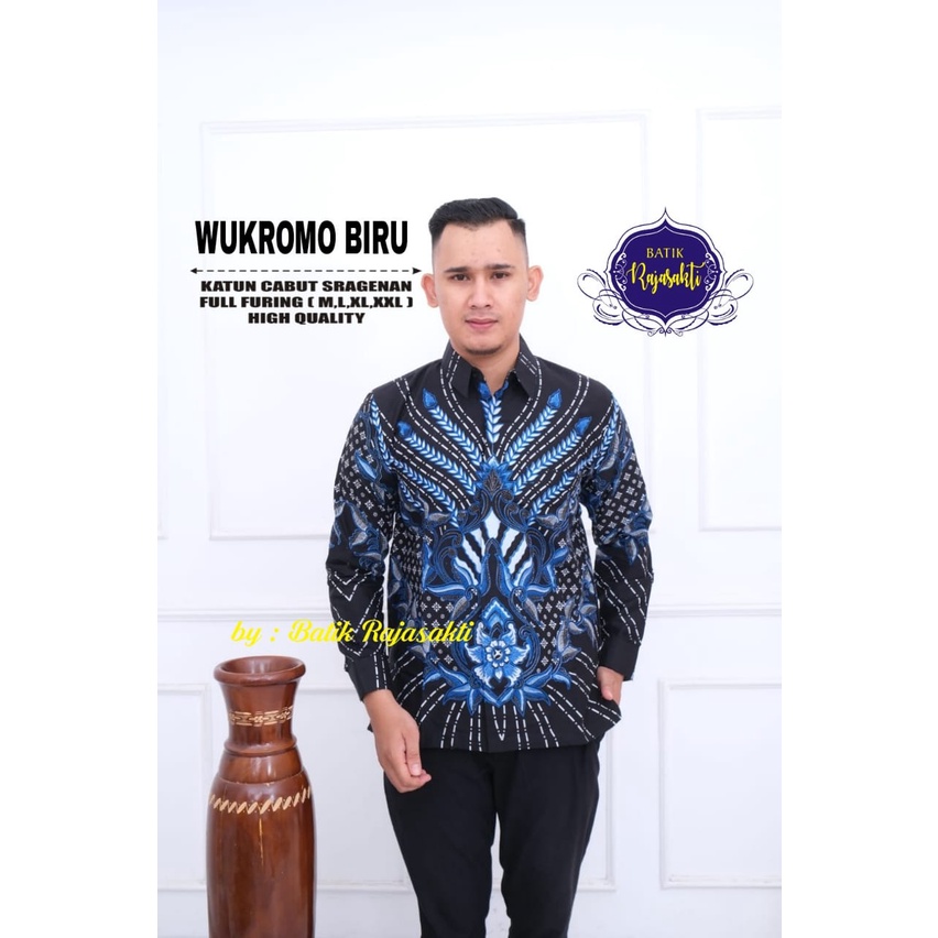 WUKROMO BIRU RAJASAKTI KEMEJA BATIKSOLOAMANAH LENGAN PANJANG PENDEK LAPIS FURING PREMIUM KATUN HALUS MERAK JOGET BEKISAR BLUE 2 SADAJIWO TWO ABHICANDRA LAWASAN ABISEKA ADHIMUKTI ADHIRAJASA ADI PRAMANA TWO ADINATA ADIYAMA TOLET AFZAM AKHILENDRA ALEHANDRO