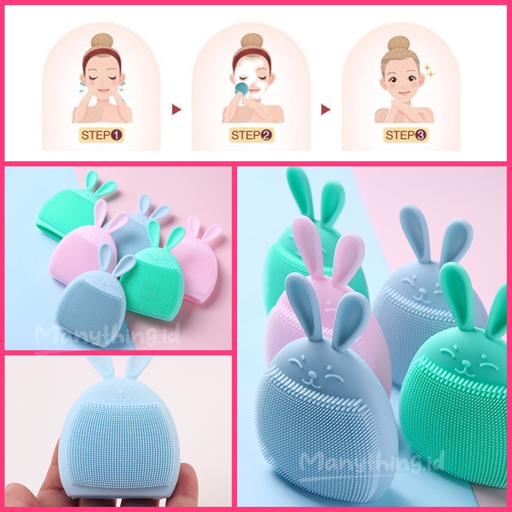 SPON SIKAT WAJAH / SPONS PEMBERSIH WAJAH SILICONE RABBIT / SPONS SILICONE RABBIT MURAH