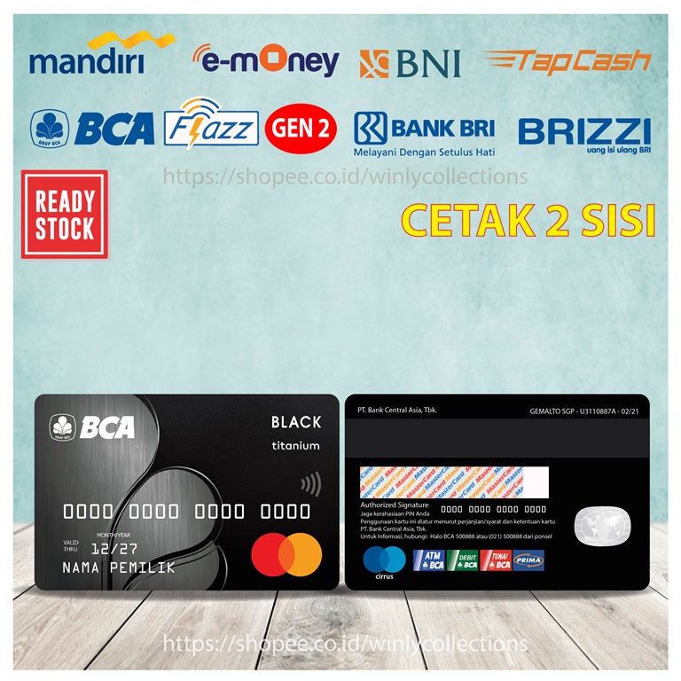 EMONEY E TOLL CREDIT CARD BLACK TITANIUM E MONEY MANDIRI FLAZZ BCA GEN 2 BNI TAPCASH BRIZZI BRI 2 SISI