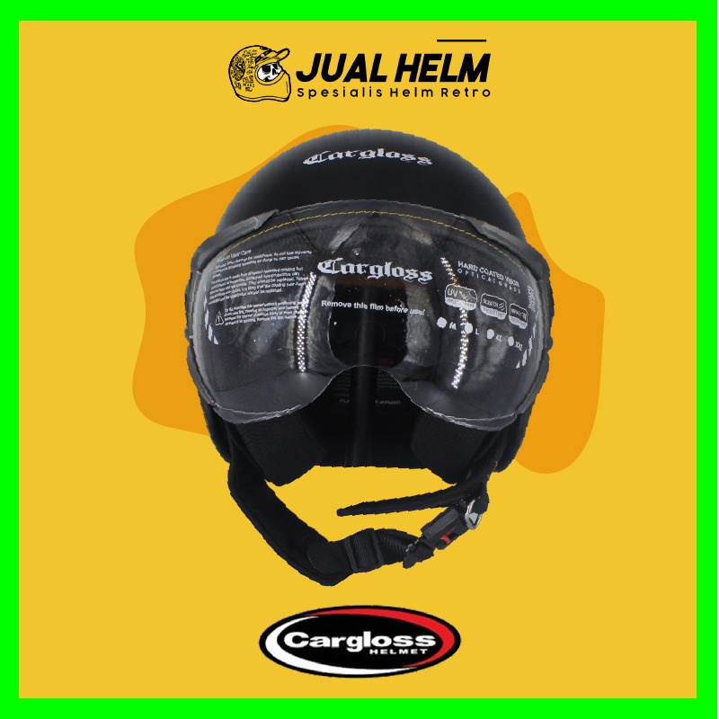 Helm Cargloss Anak YRJ Ghotic Black Doff | Helm Cargloss Retro Half Face | JUAL HELM