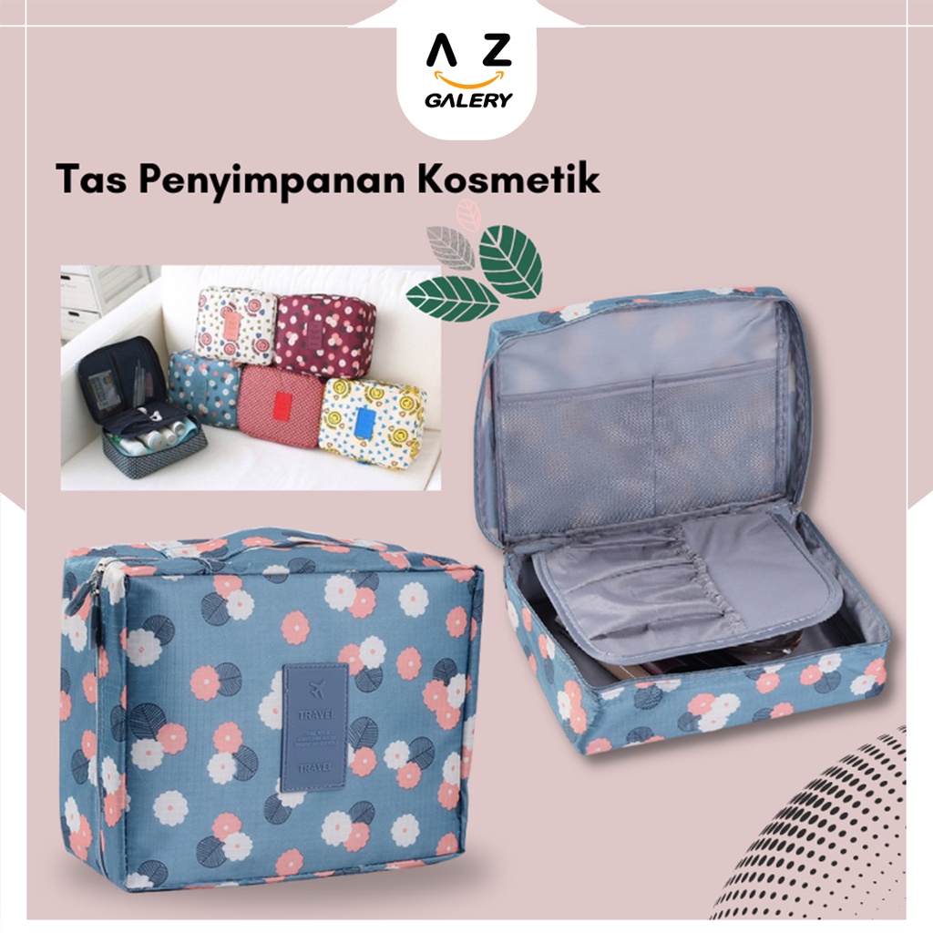 Tas Kosmetik Travel Make Up Bag Pouch Organizer Storage Traveling Tempat Make Up Murah Azgalery PK-01-TK