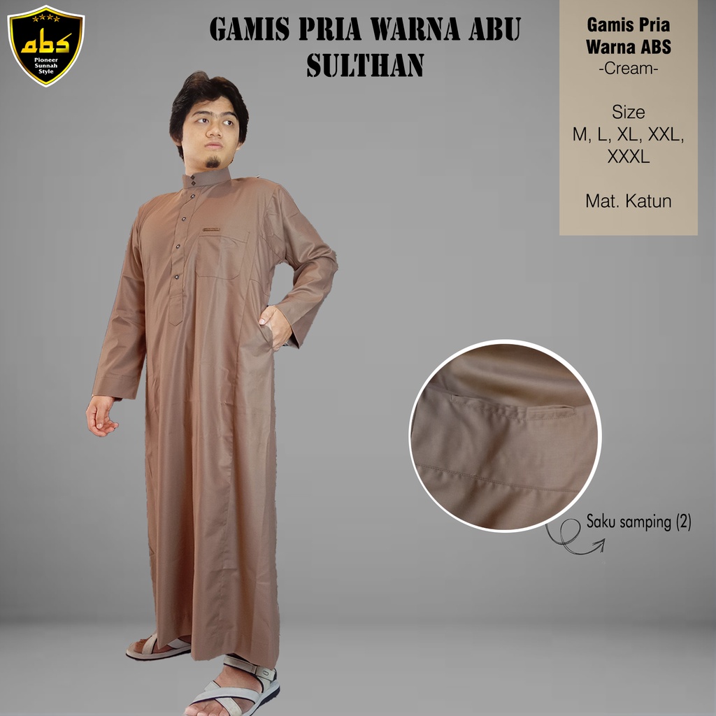 Gamis Jubah Al Haramain Abu Sulthan Pria Warna Polos Dewasa
