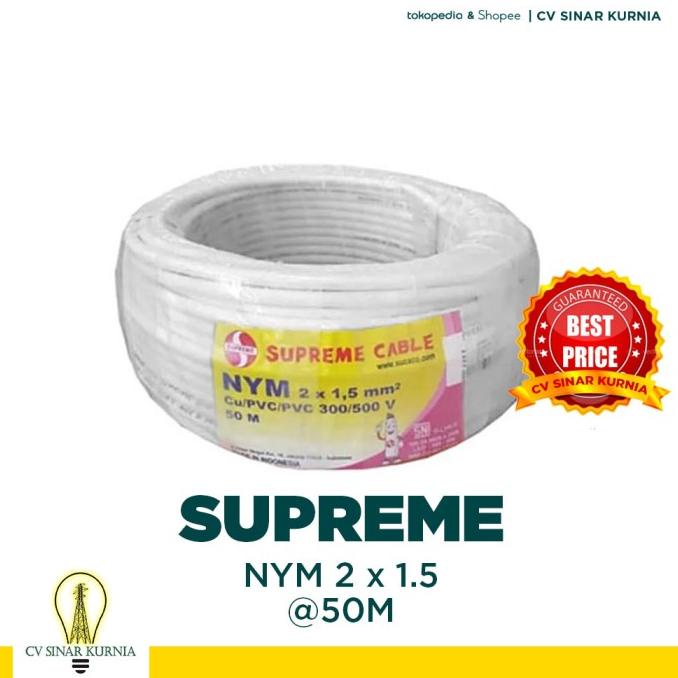 HRG DISKON [GRATIS ONGKIR Kabel Listrik Supreme NYM 2x1.5 2x1,5 2 x 1.5 roll @50m