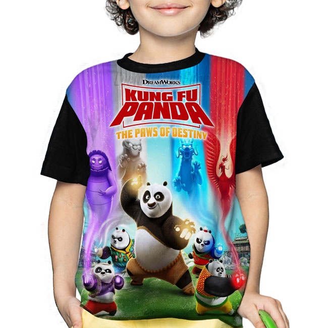 Kaos Kungfu Panda Kung Fu Baju Anak Laki Laki Perempuan Pakaian 1 12 Tahun Anime Game 3D 10725