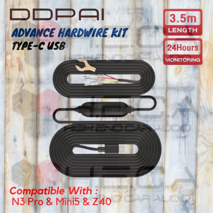 Terlaris Ddpai Hardwire Kit Type-C Usb Kabel Dashcam 24 Hours Parking Monitor