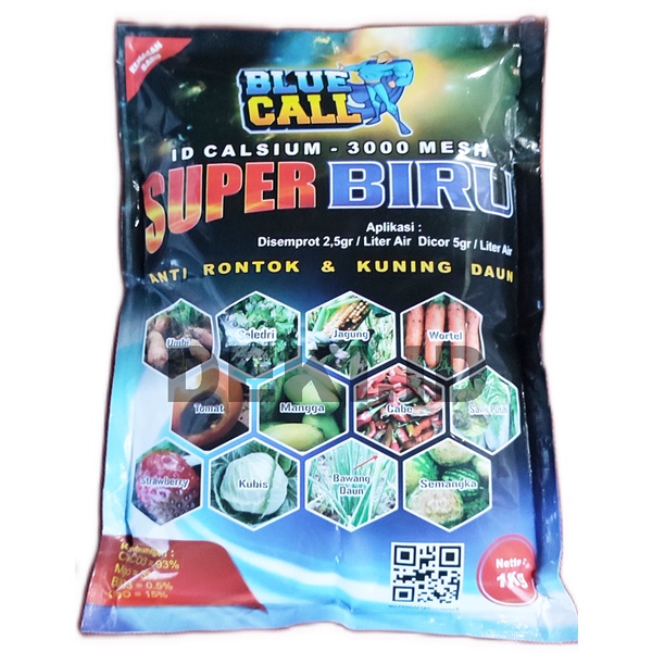 Pupuk Kalsium Super Biru 1 Kg Plus Magnesium Boron Calsium Fertilizer Penambah Rasa Buah Mencegah