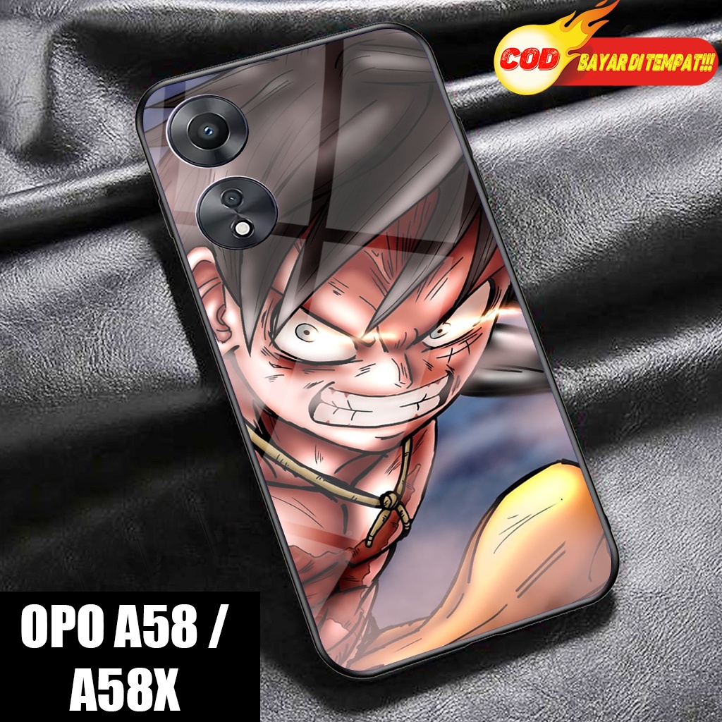 Case Glosy OPPO A58 5G - LUFFY -Hardcase Glossy 2D -OPPO A58X- Silikon OPO A78 -Softcase OPO A95- Ke