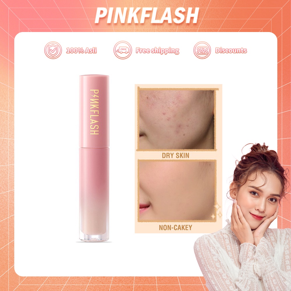 PINKFLASH OhMyBreath Breathable Liquid Concealer Tahan Lama Matte 5 Colors Make Up Alat Kosmetik Aksesoris Tahan Lama